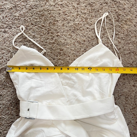 New ZARA  BELTED‎ white mini faux wrap adjustable strap going out party dress M - Picture 9 of 13